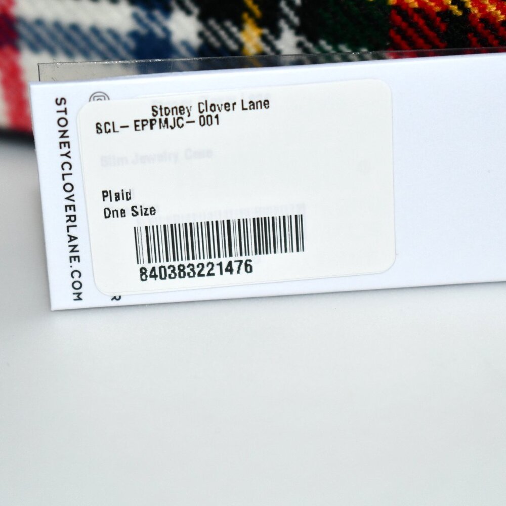 Stoney Clover Lane Faux Leather & Plaid Jewelry Pouch in Primary Plaid #SCL-EPPM - Picture 7 of 9
